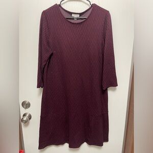 J Jill Burgundy Textured Dress